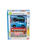Samochody zabawki drewniane auta Londyn 3 sztuki Tender Leaf Toys | Pan Piksel