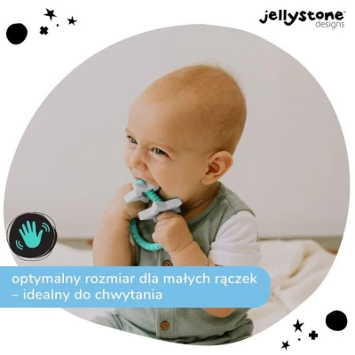 Gryzak dla dziecka Gwiazdki, miętowy, Jellystone Designs | Pan Piksel
