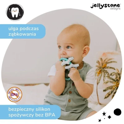 Gryzak dla dziecka Gwiazdki, miętowy, Jellystone Designs | Pan Piksel