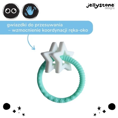 Gryzak dla dziecka Gwiazdki, miętowy, Jellystone Designs | Pan Piksel