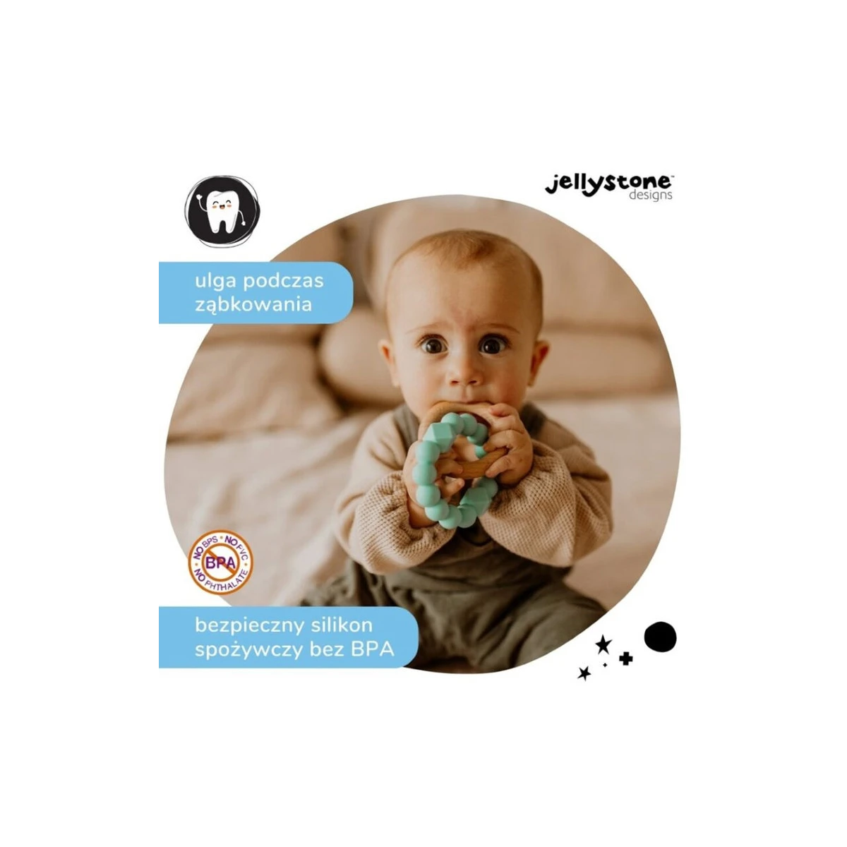 Księżycowy gryzak, miętowy, Jellystone Designs | Pan Piksel