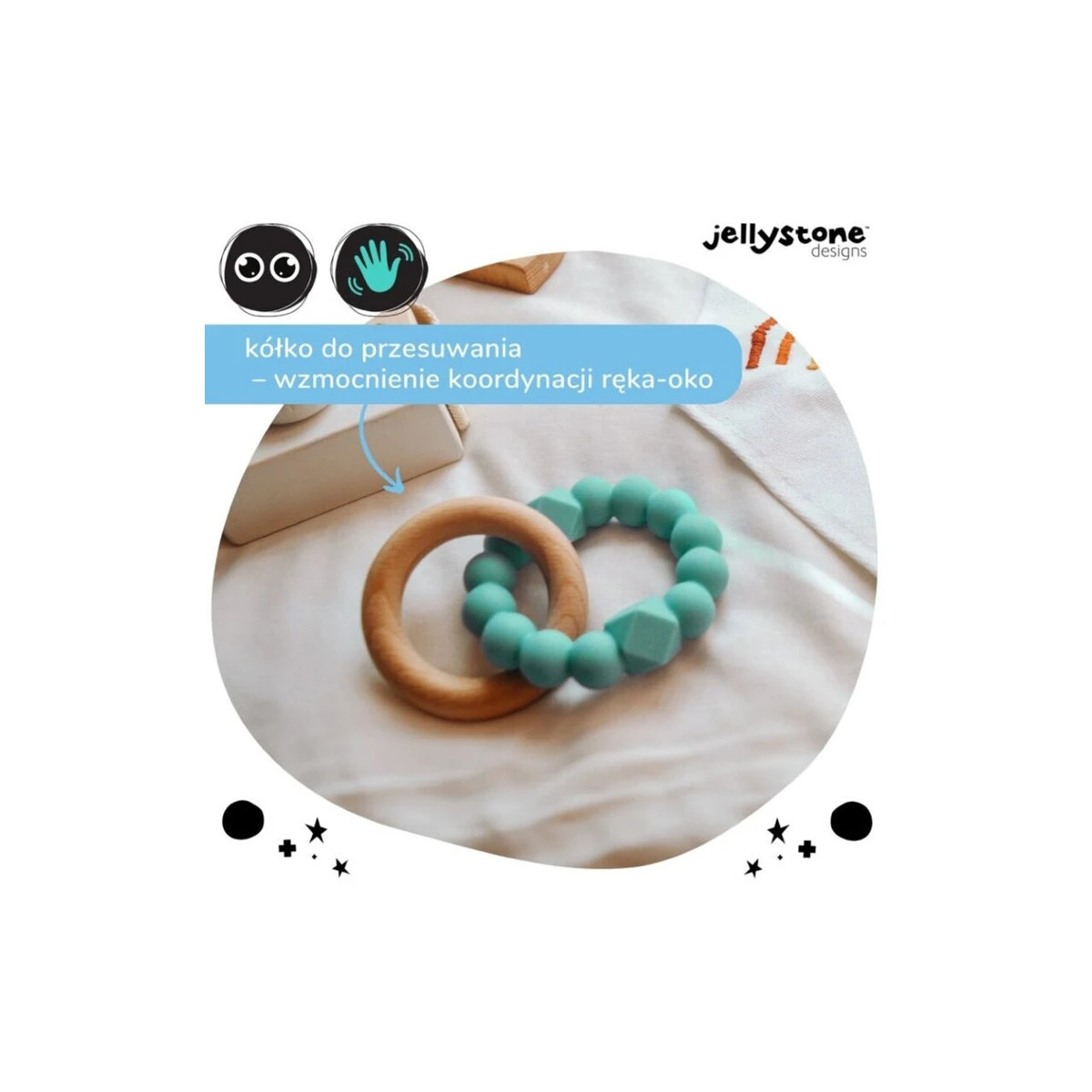 Księżycowy gryzak, miętowy, Jellystone Designs | Pan Piksel