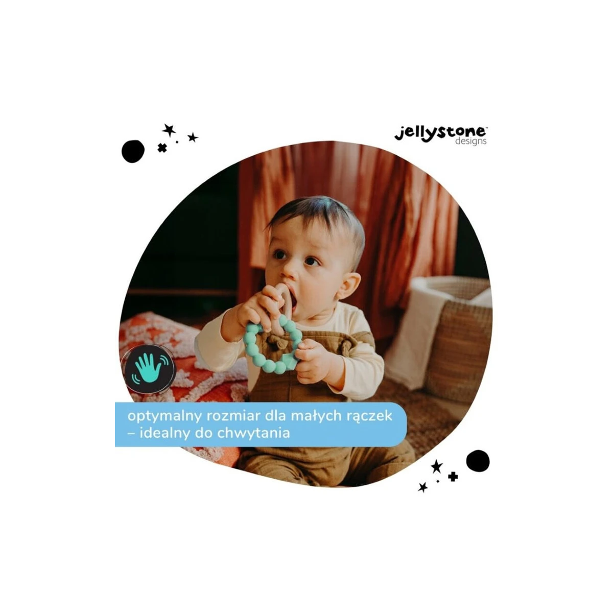 Księżycowy gryzak, miętowy, Jellystone Designs | Pan Piksel