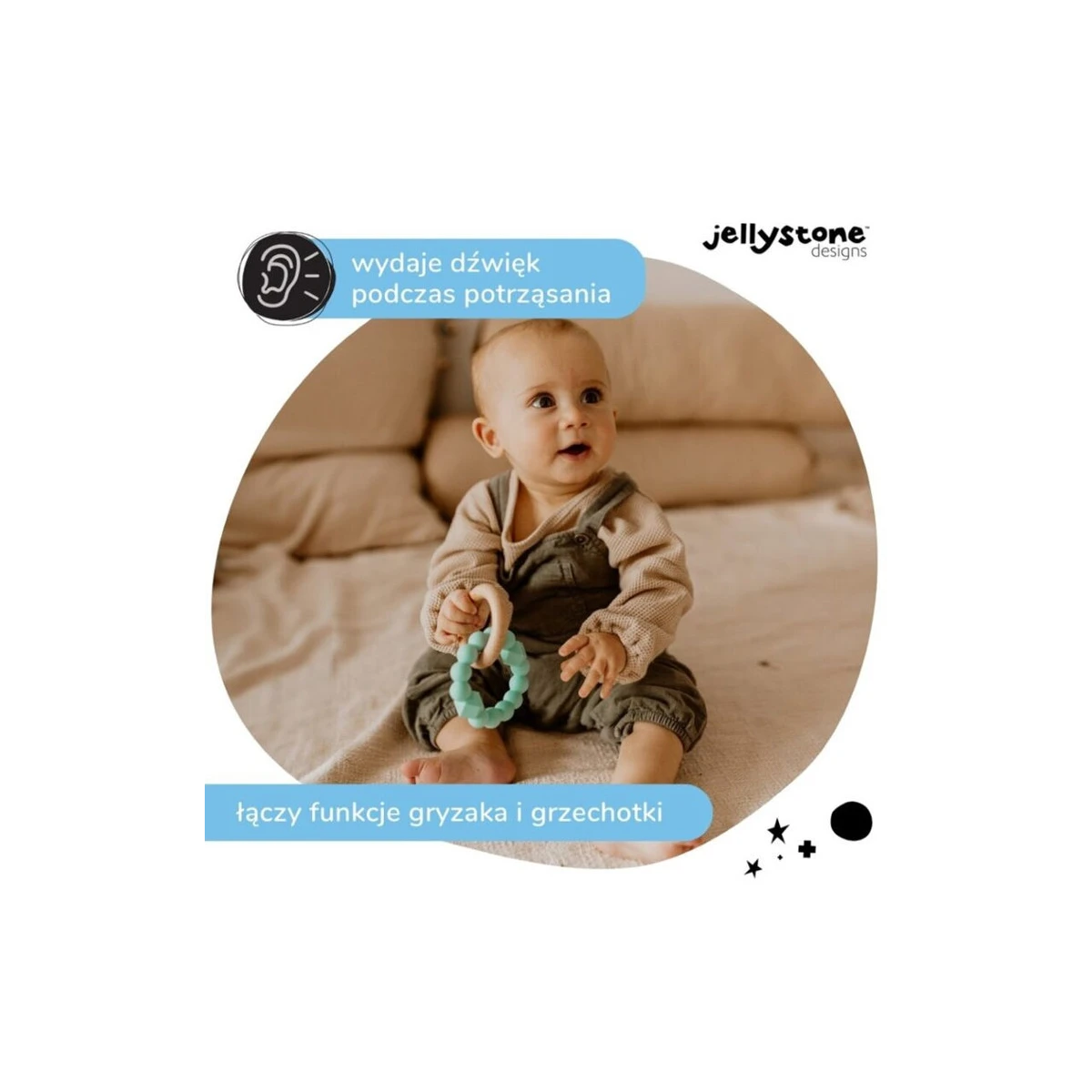 Księżycowy gryzak, miętowy, Jellystone Designs | Pan Piksel
