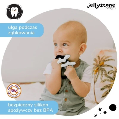 Gryzak dla dziecka Gwiazdki, czarno biały, Jellystone Designs | Pan Piksel