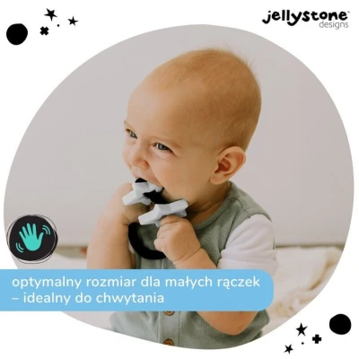 Gryzak dla dziecka Gwiazdki, czarno biały, Jellystone Designs | Pan Piksel