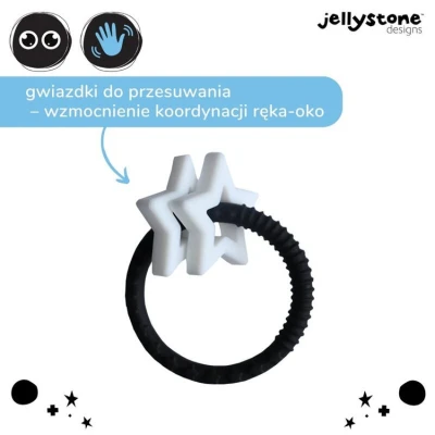 Gryzak dla dziecka Gwiazdki, czarno biały, Jellystone Designs | Pan Piksel