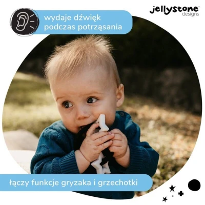Gryzak dla dziecka Gwiazdki, czarno biały, Jellystone Designs | Pan Piksel