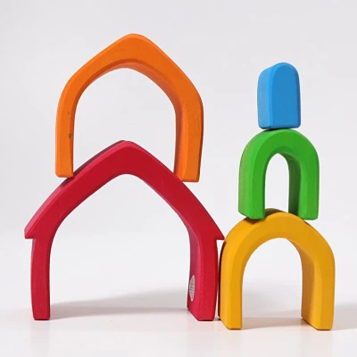 Domek, 5-el., kolorowy, 1+, Grimm's | Pan Piksel