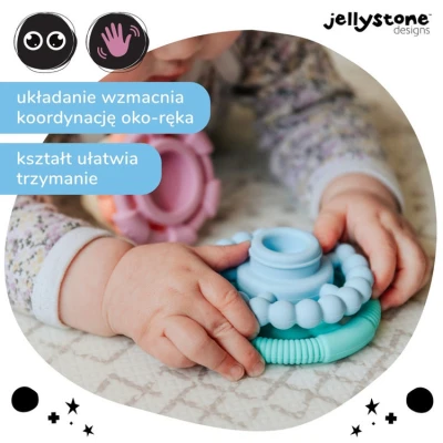 Silikonowy gryzak Mała Wieża, pastelowy, Jellystone Designs | Pan Piksel