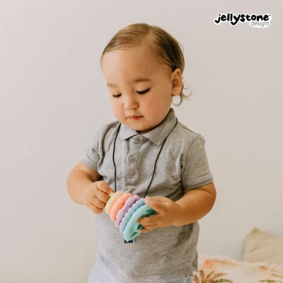 Silikonowy gryzak Mała Wieża, pastelowy, Jellystone Designs | Pan Piksel
