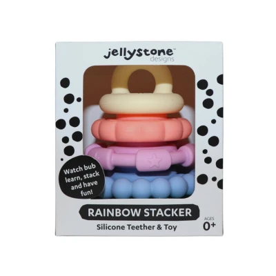Silikonowy gryzak Mała Wieża, pastelowy, Jellystone Designs | Pan Piksel