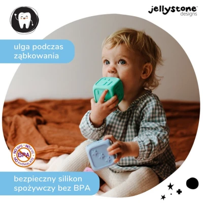 Kostki Edukacyjne, błękitny i miętowy, Jellystone Designs | Pan Piksel