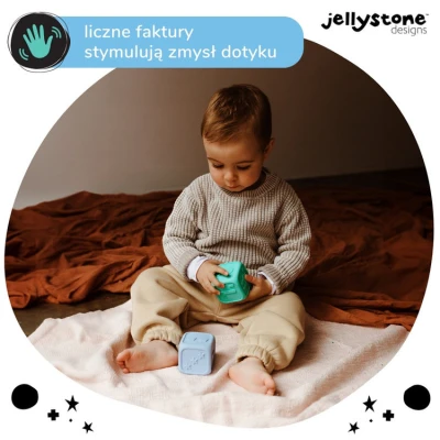 Kostki Edukacyjne, błękitny i miętowy, Jellystone Designs | Pan Piksel