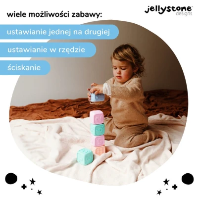 Kostki Edukacyjne, błękitny i miętowy, Jellystone Designs | Pan Piksel