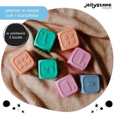 Kostki Edukacyjne, błękitny i miętowy, Jellystone Designs | Pan Piksel