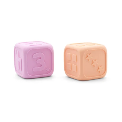 Kostki Edukacyjne, guma balonowa i brzoskwiniowa, Jellystone Designs | Pan Piksel