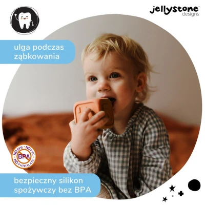 Kostki Edukacyjne, guma balonowa i brzoskwiniowa, Jellystone Designs | Pan Piksel