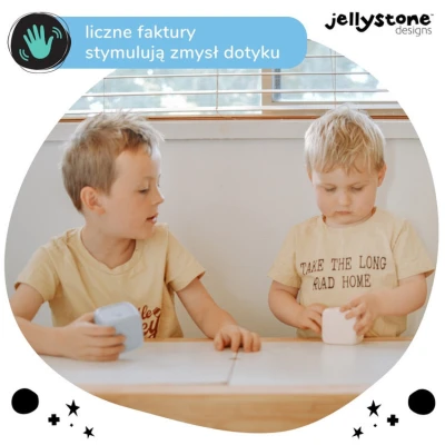 Kostki Edukacyjne, popielaty i śnieżnobiały, Jellystone Designs | Pan Piksel