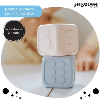 Kostki Edukacyjne, popielaty i śnieżnobiały, Jellystone Designs | Pan Piksel