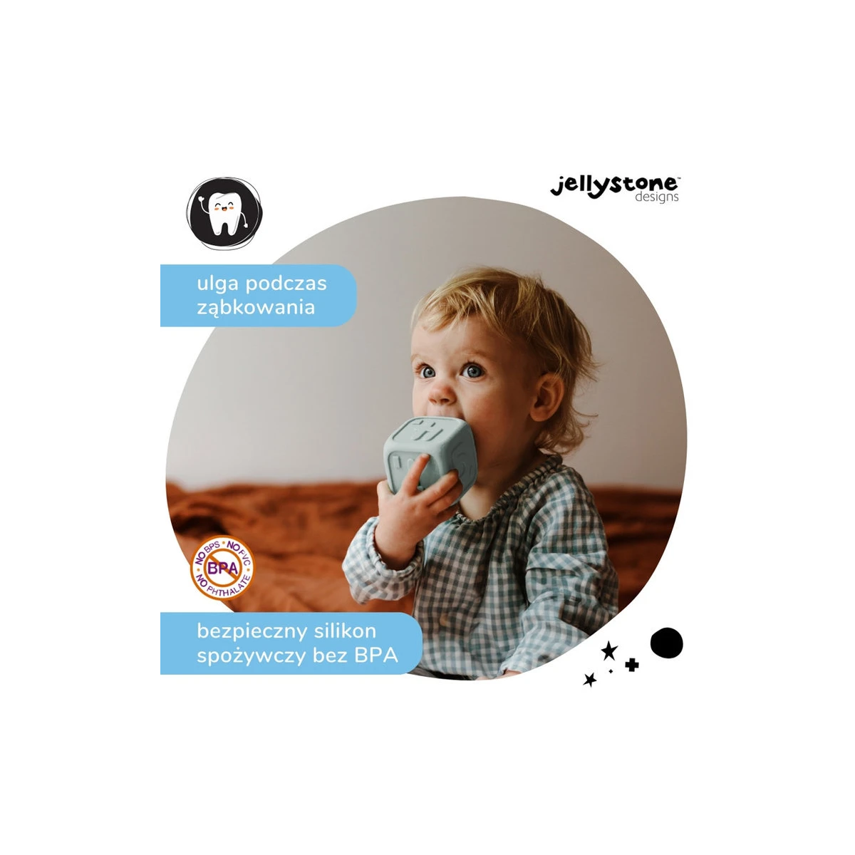 Kostki Edukacyjne, szałwia i jagoda, Jellystone Designs | Pan Piksel