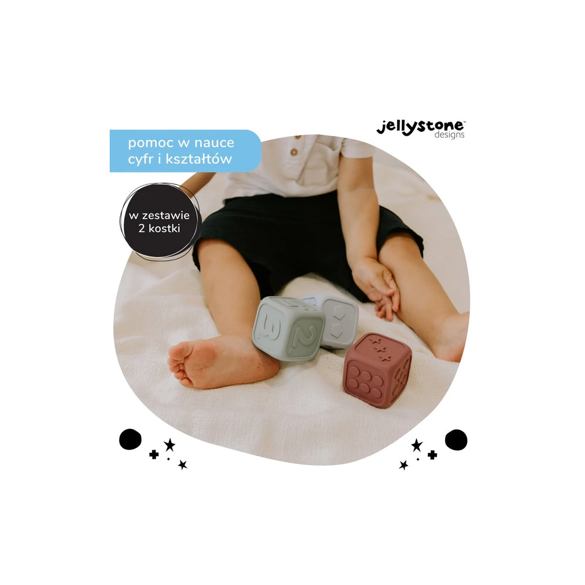 Kostki Edukacyjne, szałwia i jagoda, Jellystone Designs | Pan Piksel