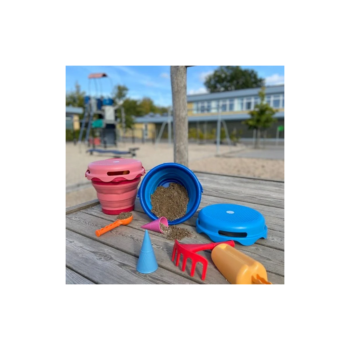 Zestaw zabawek do piaskownicy, 7 szt., koralowy, compacToys | Pan Piksel