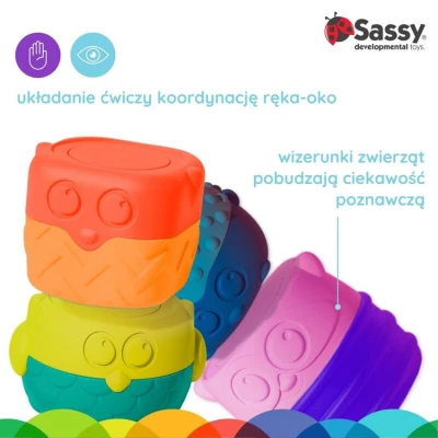 Zabawka STEM: Magnetyczni kumple, 4 szt., 6 m+, Sassy | Pan Piksel