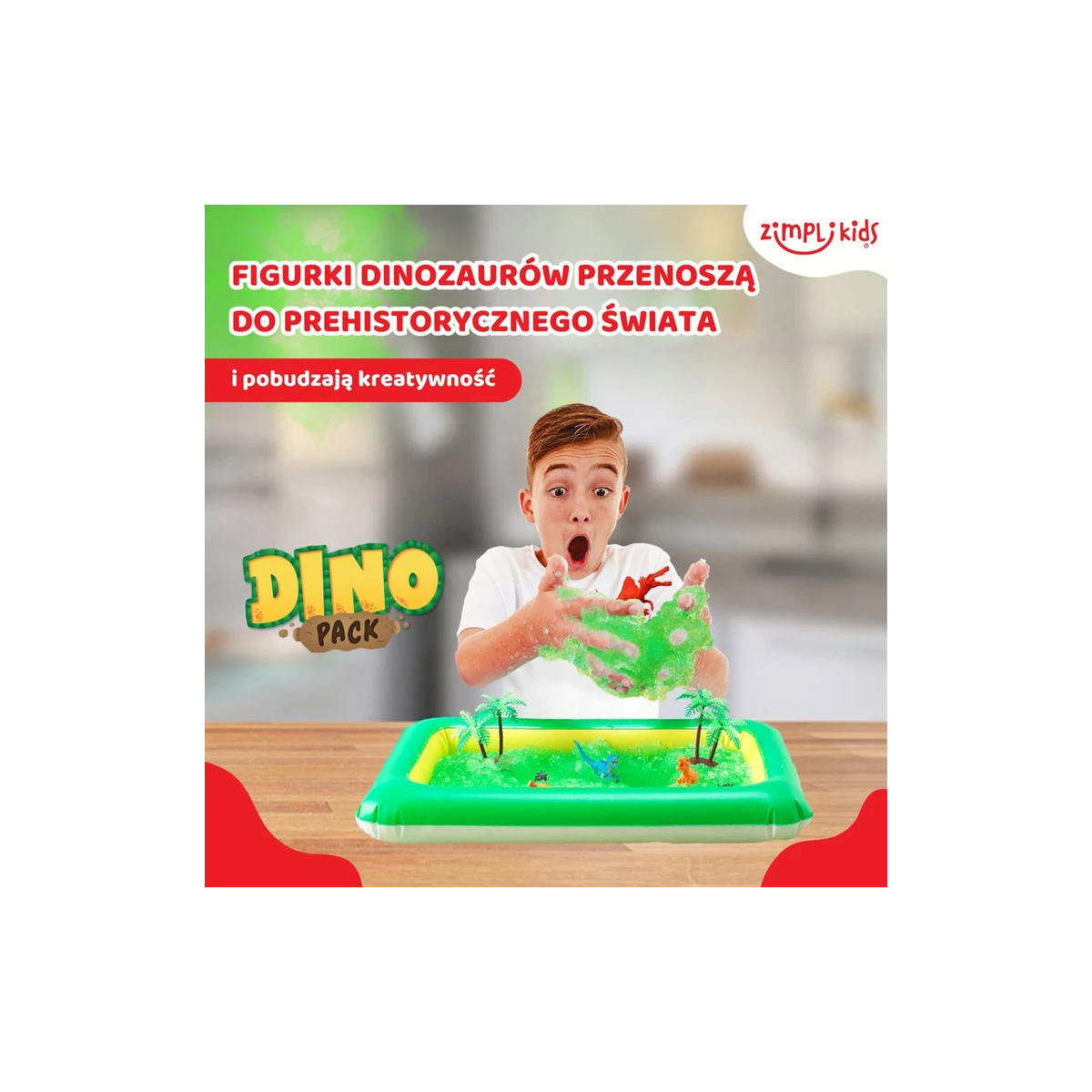 Zestaw do tworzenia gelli z figurkami i tacą Gelli Worlds Dino Pack 3+, Zimpli Kids | Pan Piksel