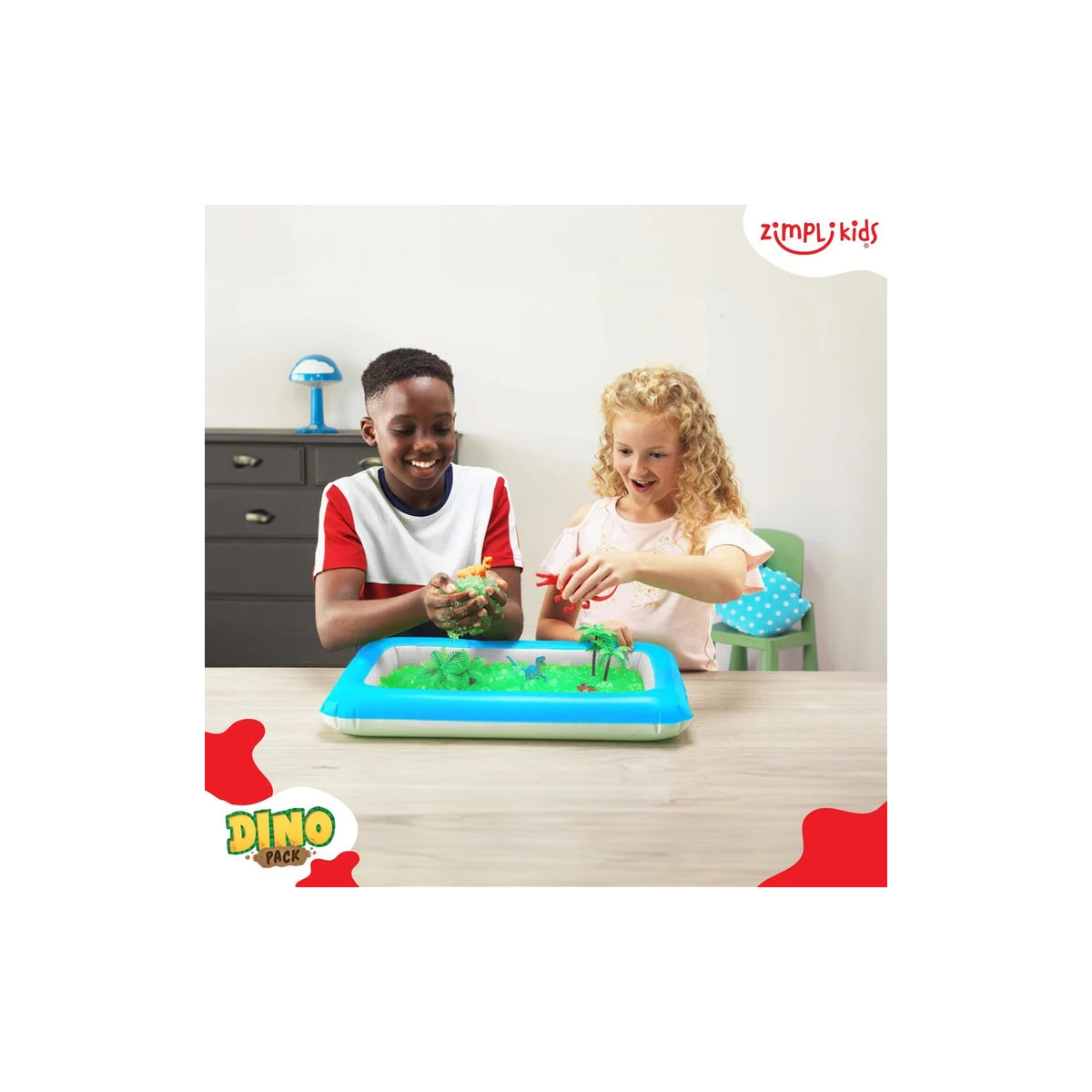 Zestaw do tworzenia gelli z figurkami i tacą Gelli Worlds Dino Pack 3+, Zimpli Kids | Pan Piksel