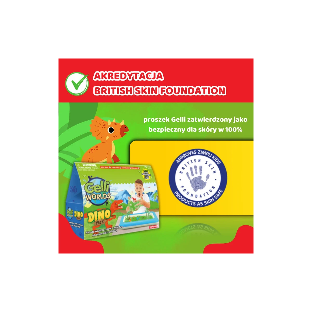 Zestaw do tworzenia gelli z figurkami i tacą Gelli Worlds Dino Pack 3+, Zimpli Kids | Pan Piksel