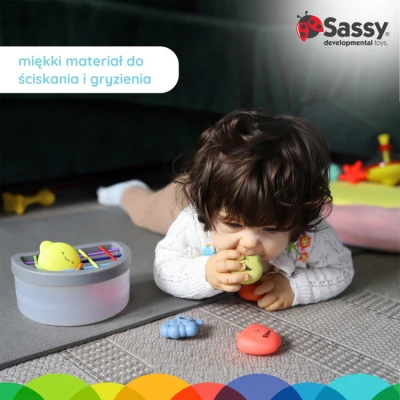 Zabawka STEM: sorter kubeczek z owocami, 6 mies.+, Sassy | Pan Piksel