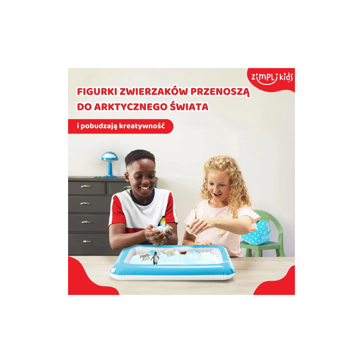 Zestaw do tworzenia śniegu z figurkami i tacą Sno World Arctic Adventure 3+, Zimpli Kids | Pan Piksel