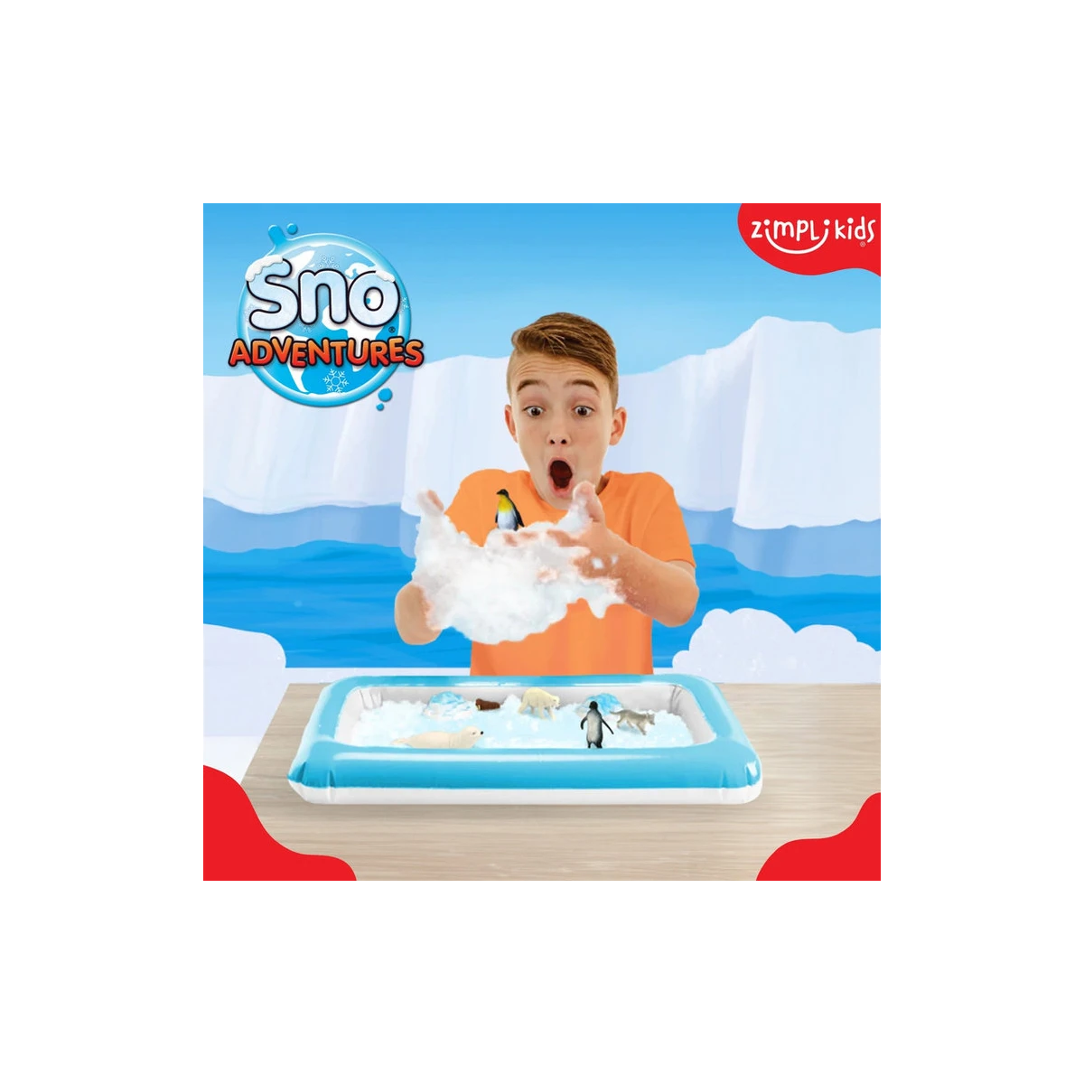 Zestaw do tworzenia śniegu z figurkami i tacą Sno World Arctic Adventure 3+, Zimpli Kids | Pan Piksel