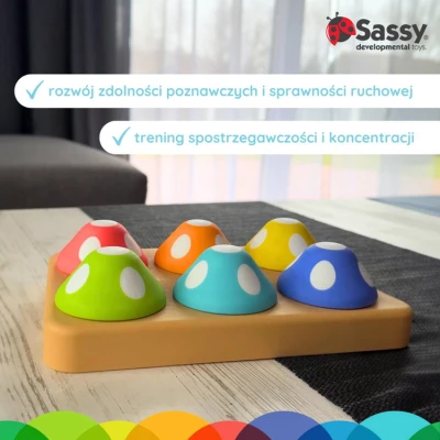 Sorter Psotne Grzybki, 12 mies.+, Sassy | Pan Piksel