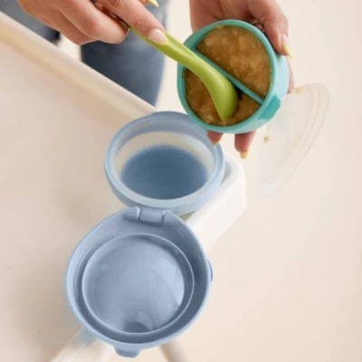 Miseczka z pokrywką fill+feed błękit, b.box | Pan Piksel