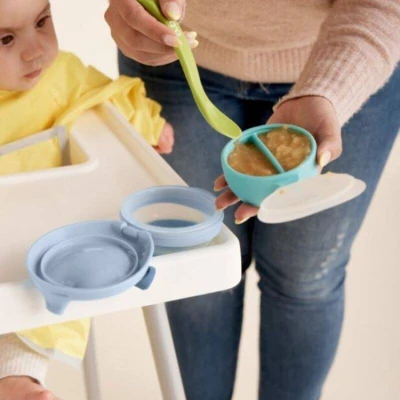 Miseczka z pokrywką fill+feed błękit, b.box | Pan Piksel