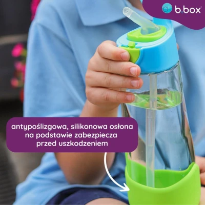 Butelka na wodę tritanowa ze słomką 600ml Lemon Sherbet b.box | Pan Piksel