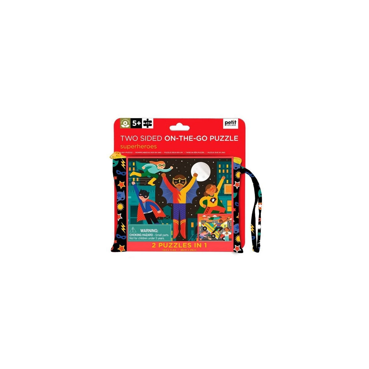 Petit Collage Puzzle Dwustronne w Torebce 49 el. Superbohaterowie | Pan Piksel