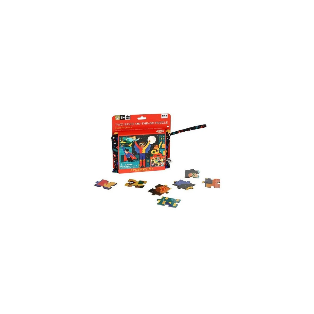 Petit Collage Puzzle Dwustronne w Torebce 49 el. Superbohaterowie | Pan Piksel