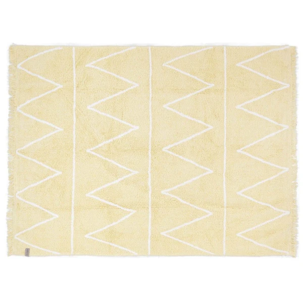 Lorena Canals Dywan bawełniany Hippy Yellow 120 x 160 cm | Pan Piksel