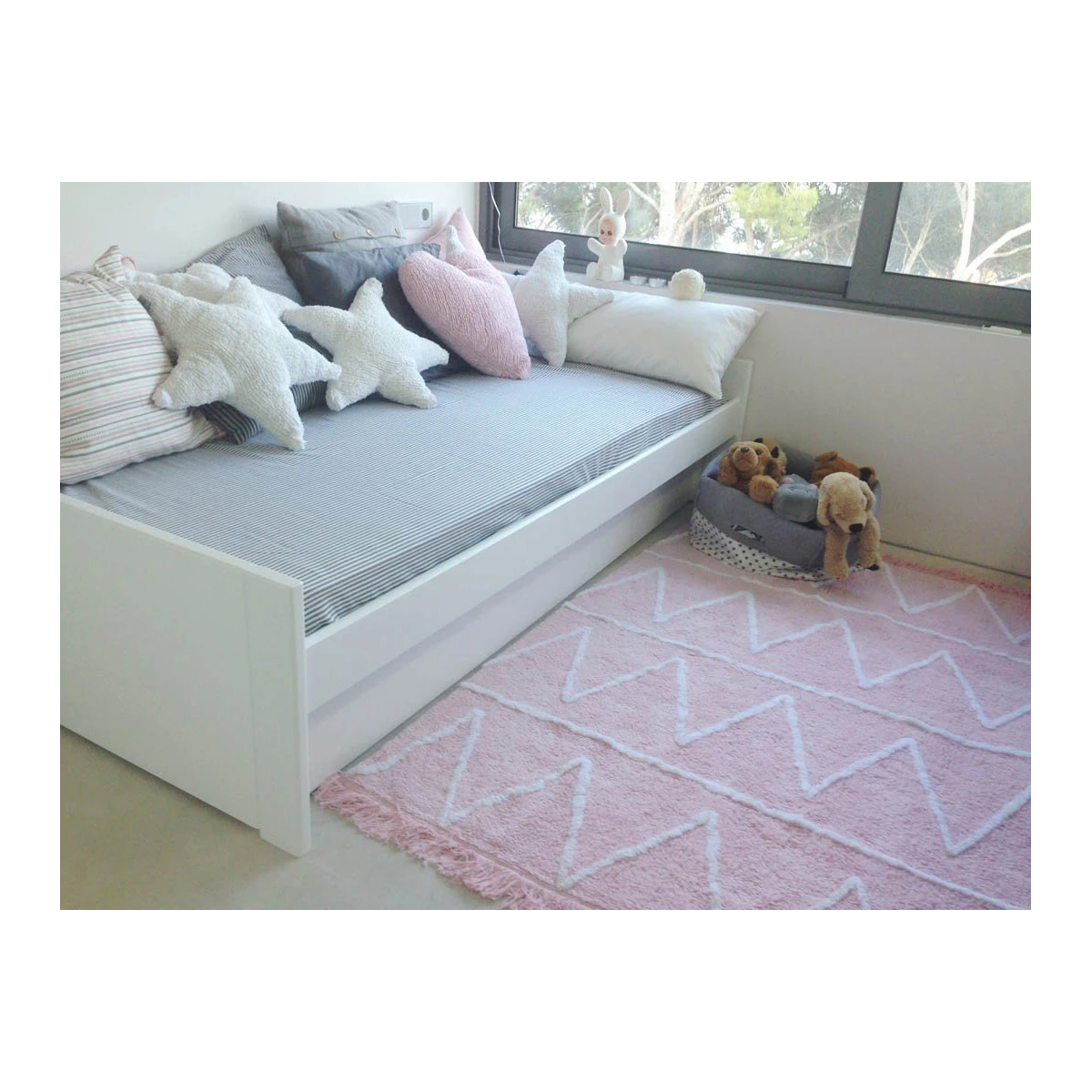 Lorena Canals Dywan bawełniany Hippy Soft Pink 120 x 160 cm | Pan Piksel