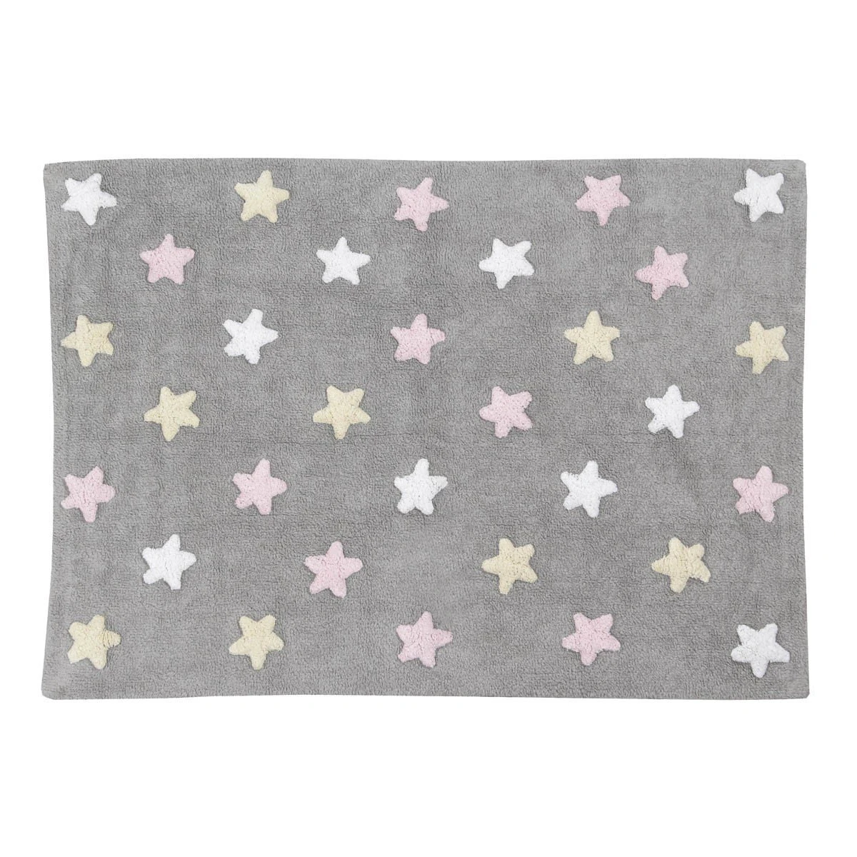 Lorena Canals Dywan bawełniany Tricolor Star Gris/Rosa 120 x 160 cm | Pan Piksel