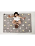 Lorena Canals Dywan bawełniany Tricolor Star Gris/Rosa 120 x 160 cm | Pan Piksel
