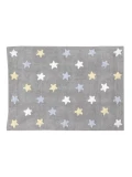 Lorena Canals Dywan bawełniany Tricolor Star Gris/Azul 120 x 160 cm | Pan Piksel