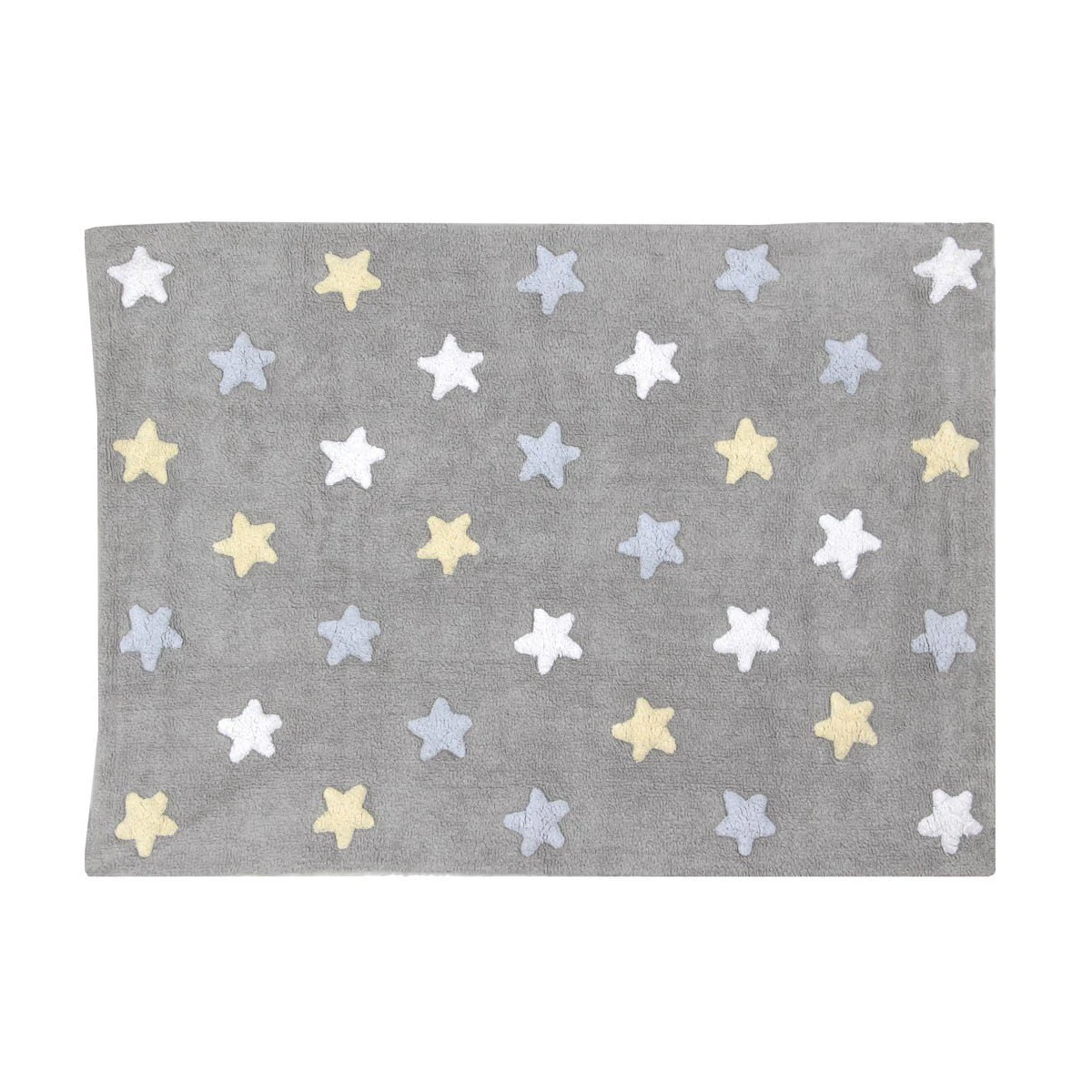 Lorena Canals Dywan bawełniany Tricolor Star Gris/Azul 120 x 160 cm | Pan Piksel