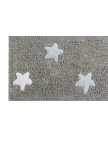 Lorena Canals Dywan bawełniany Tricolor Star Gris/Azul 120 x 160 cm | Pan Piksel