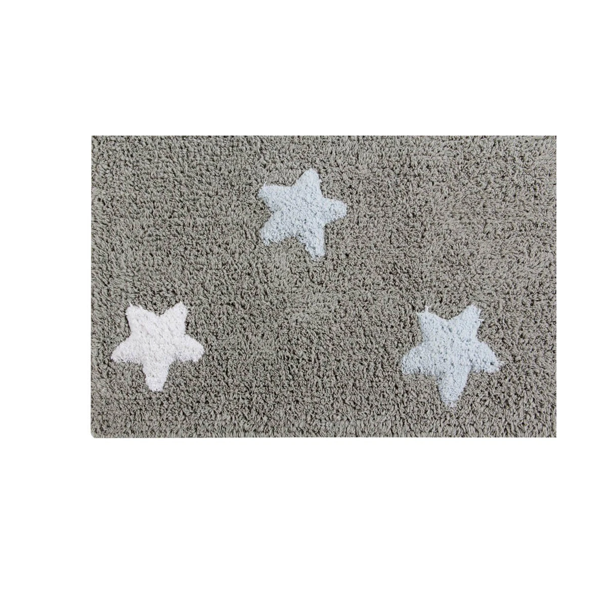 Lorena Canals Dywan bawełniany Tricolor Star Gris/Azul 120 x 160 cm | Pan Piksel