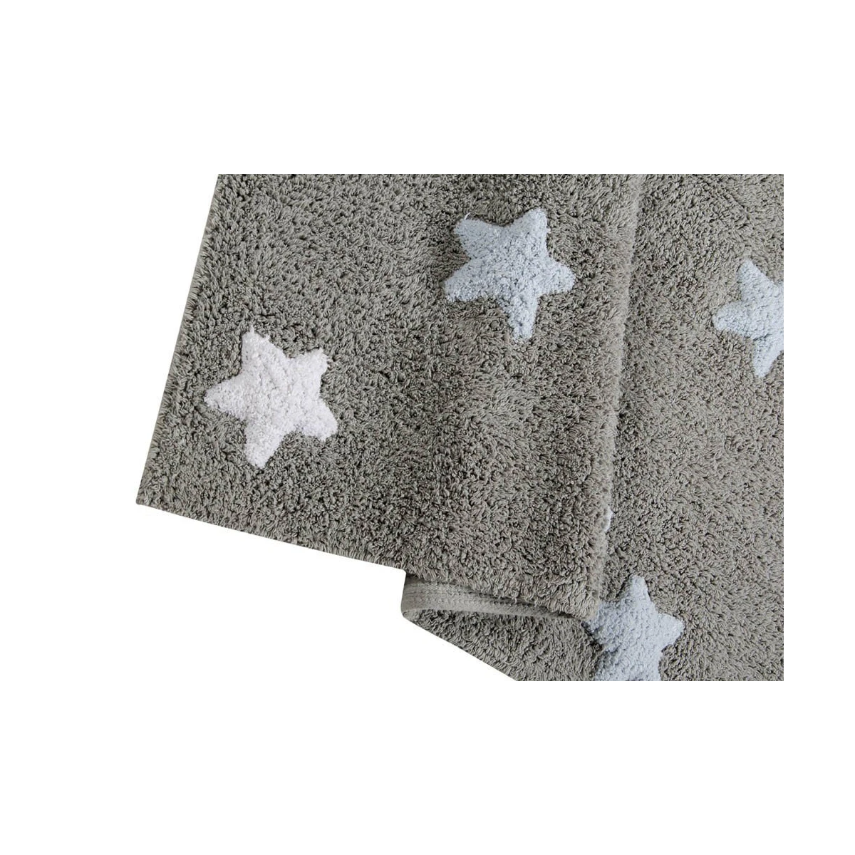 Lorena Canals Dywan bawełniany Tricolor Star Gris/Azul 120 x 160 cm | Pan Piksel