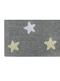 Lorena Canals Dywan bawełniany Tricolor Star Gris/Azul 120 x 160 cm | Pan Piksel